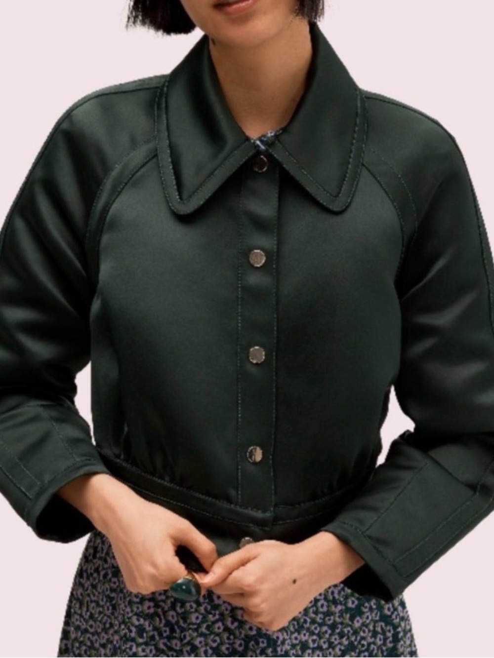 Kate Spade Forest Green Bomber Jacket, size - 0, never worn, excellent condition